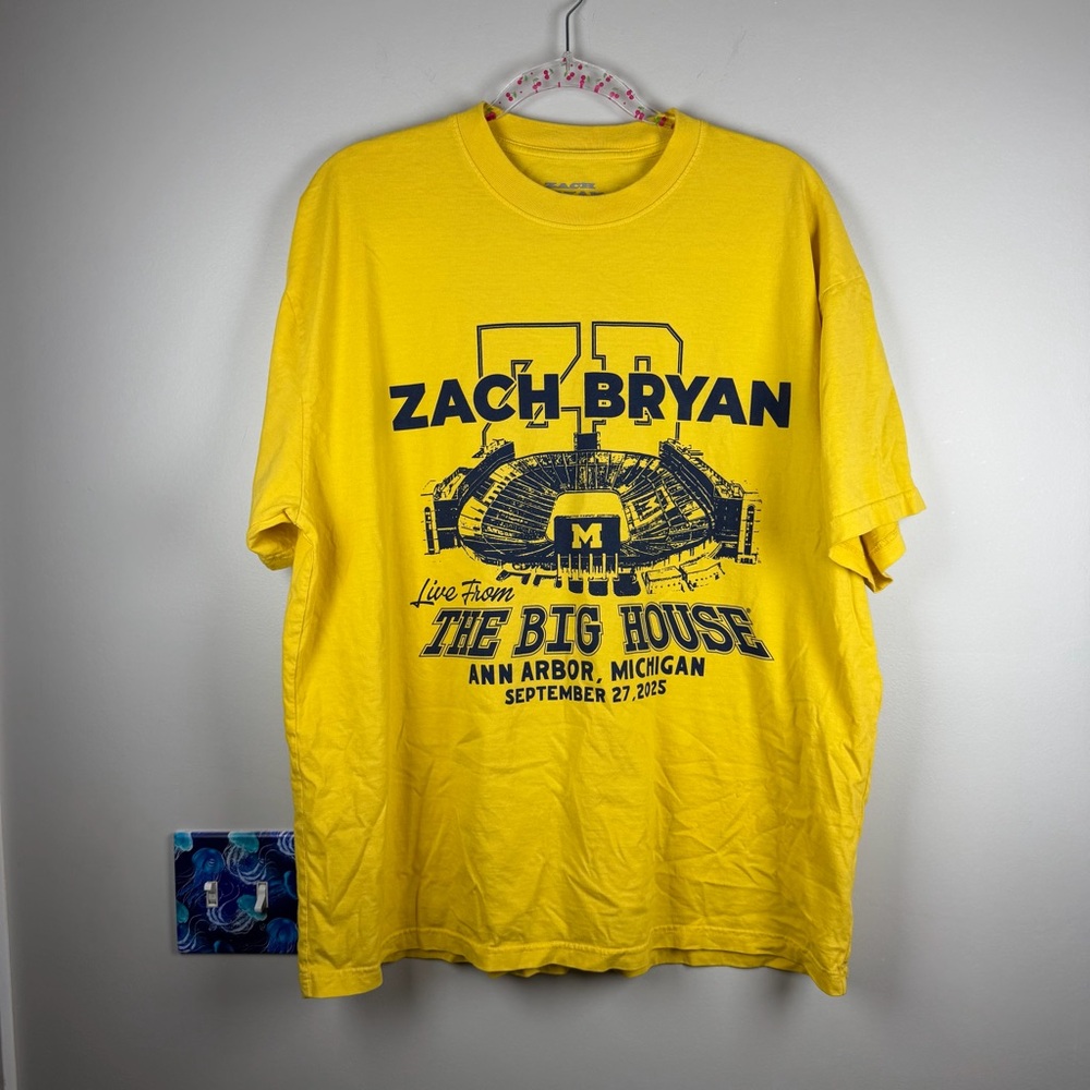 Zach Bryan x Michigan Wolverines Live The Big House Michigan Large T-Shirt